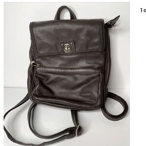 Pelle Studio By Wilson Leather black Leather Backpack with attachable mirror